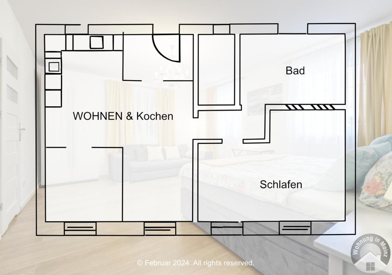 Schoene Wohnung In Beliebte Stadtteil Von Mainz Eksteriør bilde